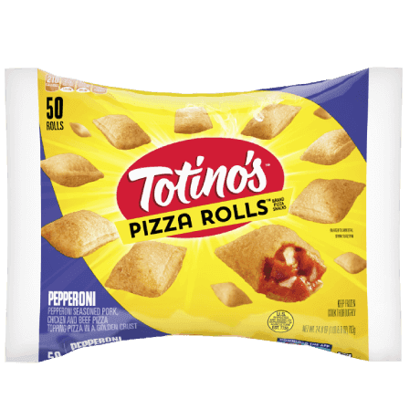 Totino's Pepperoni Pizza Rolls 50 count, front of pack