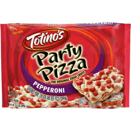 Totino's Pepperoni Party Pizza, front of pack