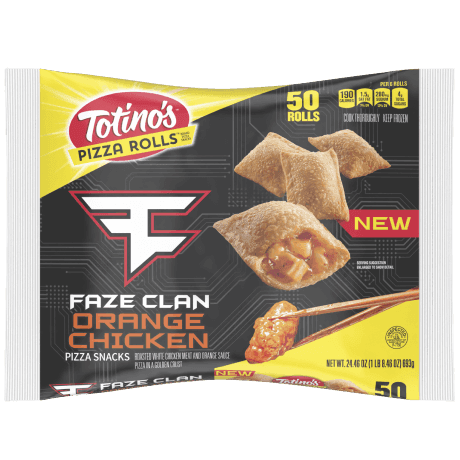 Totino's FaZe Clan Orange Chicken Pizza Rolls 50 count, front of package