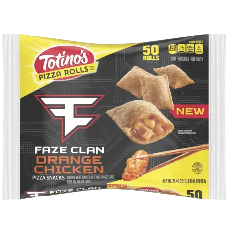 Totino's FaZe Clan Orange Chicken Pizza Rolls 50 count, front of package