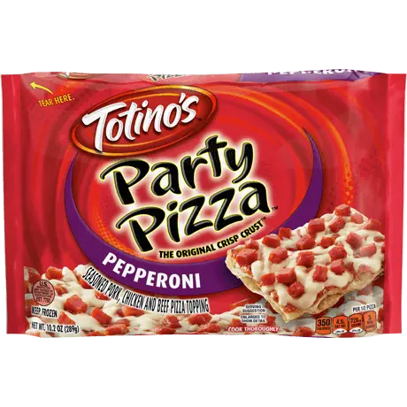 Totino's Pepperoni Party Pizza, front of pack