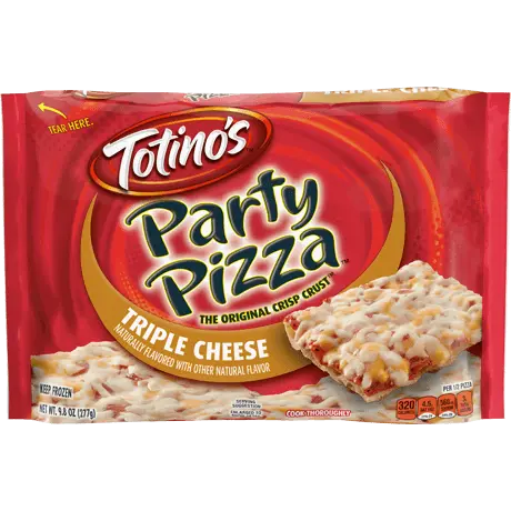 Totino's Triple Cheese Party Pizza, front of pack